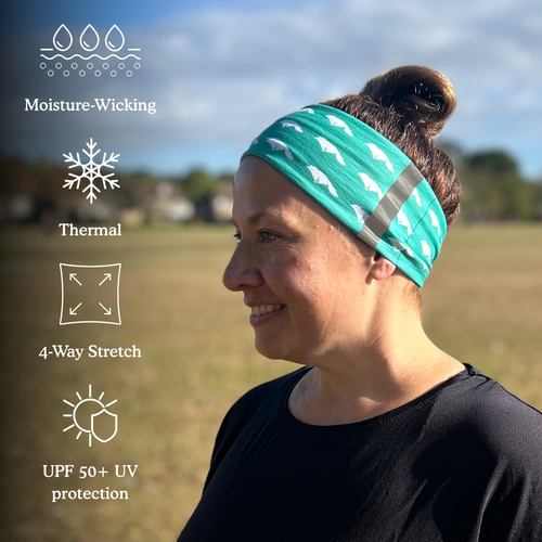 Multifunctional Running Headband & Tube Scarf – UPF 50+ UV Protection & Reflective Safety Strips